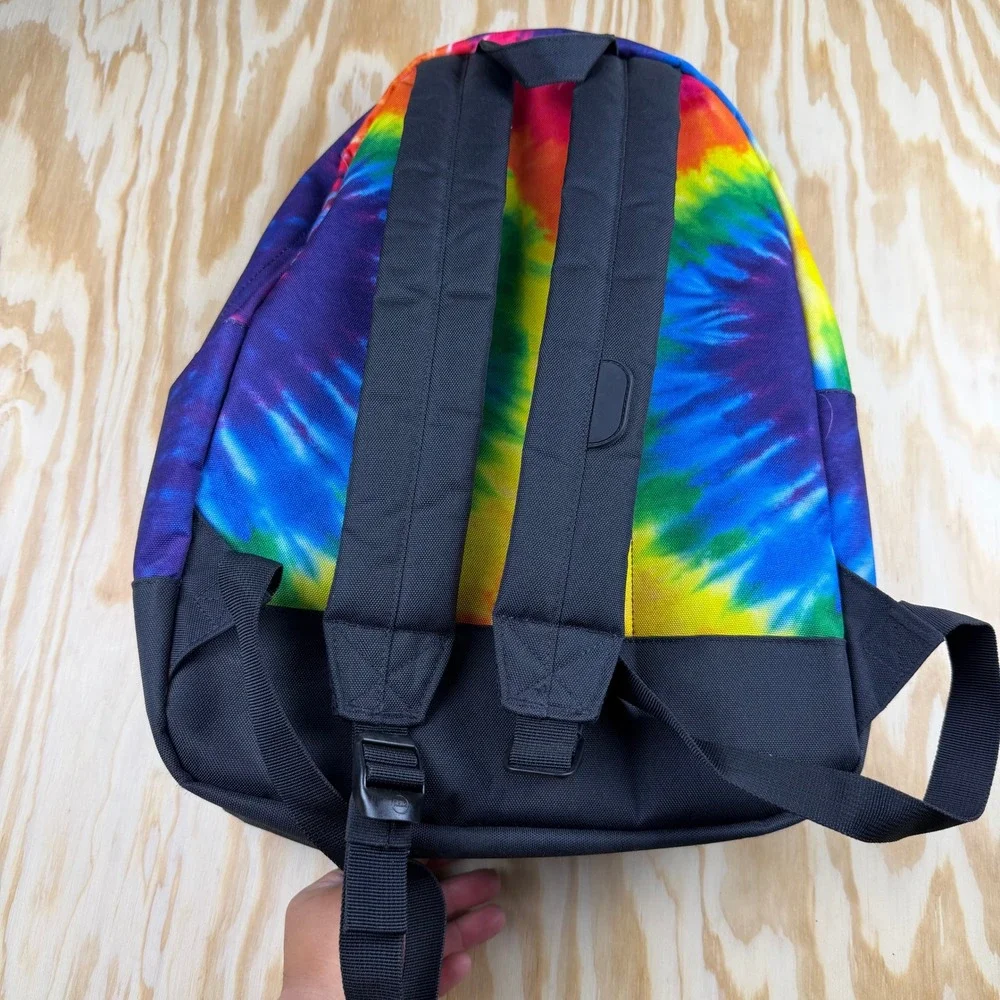 Herschel Supply Co Heritage Backpack Rainbow Tie Dye Black Canvas Bookbag